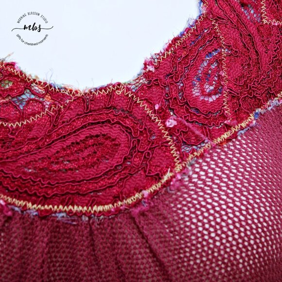 Free People Vintage Floral Laced Trim Sheer Mesh Sleeveless Round Neck Top - Picture 14 of 16